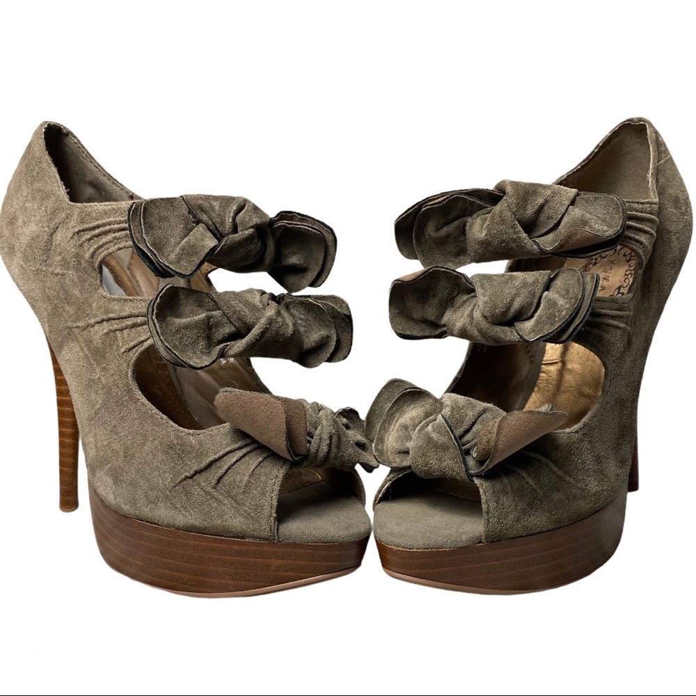 N.Y.L.A. Daris Suede Peep-Toe Pump